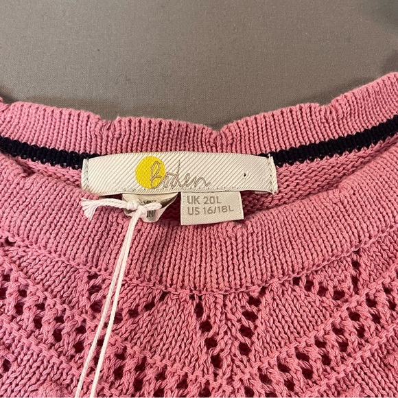 NWT Boden Wide Sleeve Embroidered Knit Midi Dress; Dusty Rose - Womens US 16/18L - Picture 6 of 17